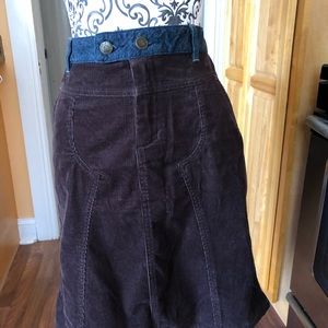 Triple Five Soul brown corduroy skirt
